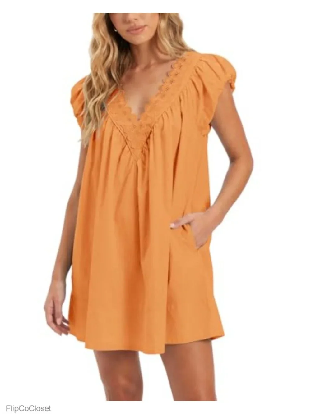 Boho Tunic Dress Oversized Flowy Beach Cover Up with Pockets